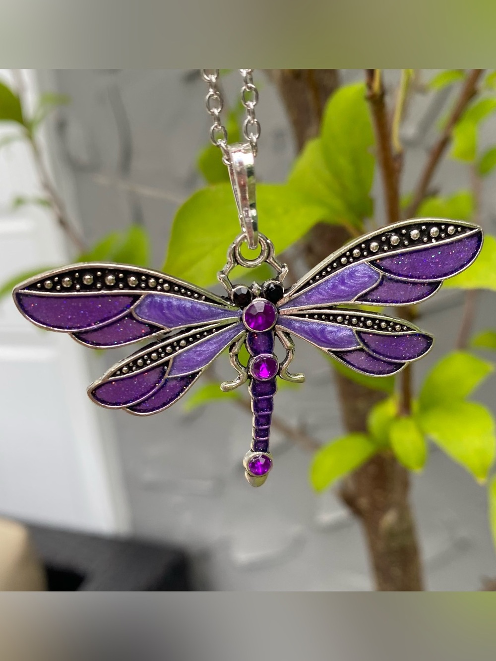 🌸 Purple Dragonfly Pendant Necklace - Women Jewelry